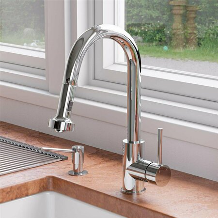 KD VESTIDOR Sensor Gooseneck Pull Down Kitchen Faucet, Polished Chrome KD2752227